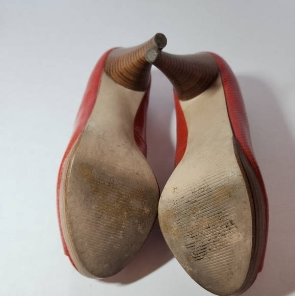 Style & Co Women's Celine Red Peep Toe Block Heel Man Made Upper Pumps Size 5.5 - Picture 6 of 6